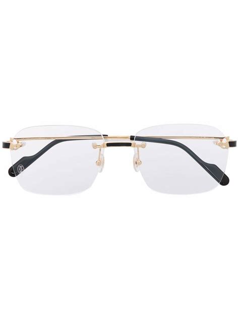 cartier rimless glasses gold.